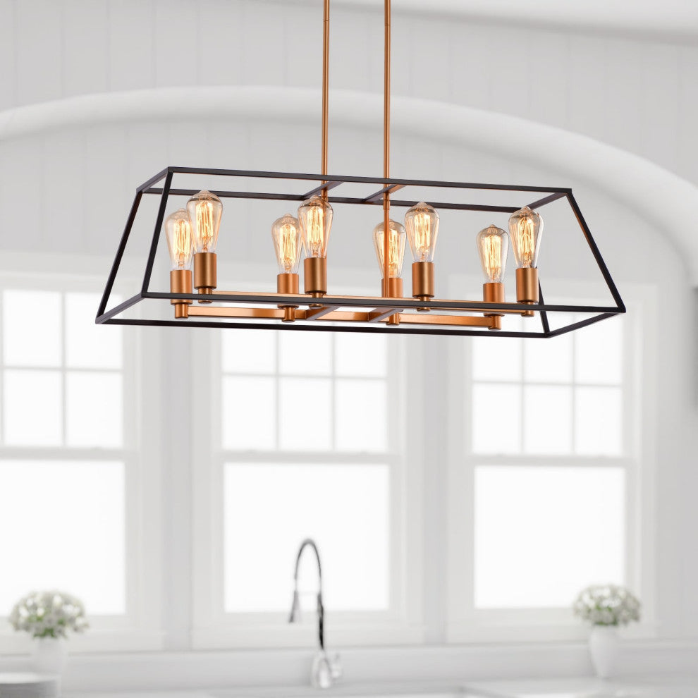 Lazzur Meurthe 8 Light 35" Matte Oil Rubbed Bronze Pendant