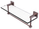 Montero 16" Glass Vanity Shelf with Integrated Towel Bar, Antique Copper