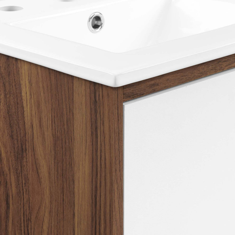 Transmit 18" Bathroom Vanity, Walnut White
