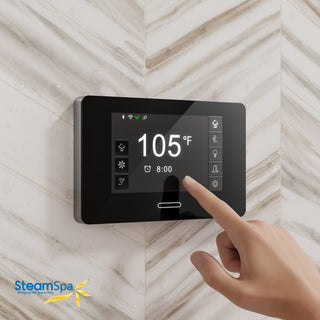 Black Series Wifi/Bluetooth 7.5kW QuickStart Steam Bath Set, Gold