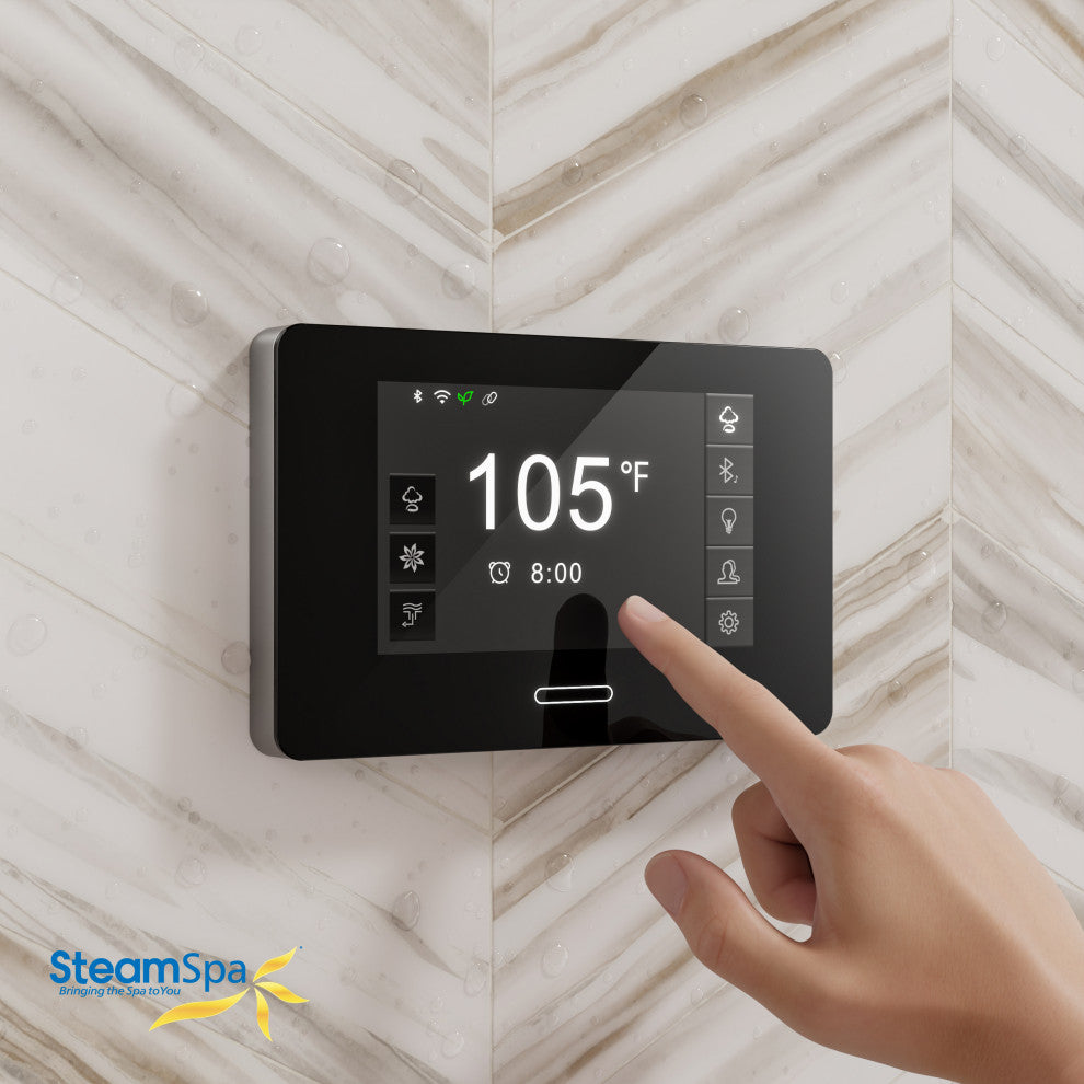 Black Series Wifi/Bluetooth 7.5kW QuickStart Steam Bath Set, Gold