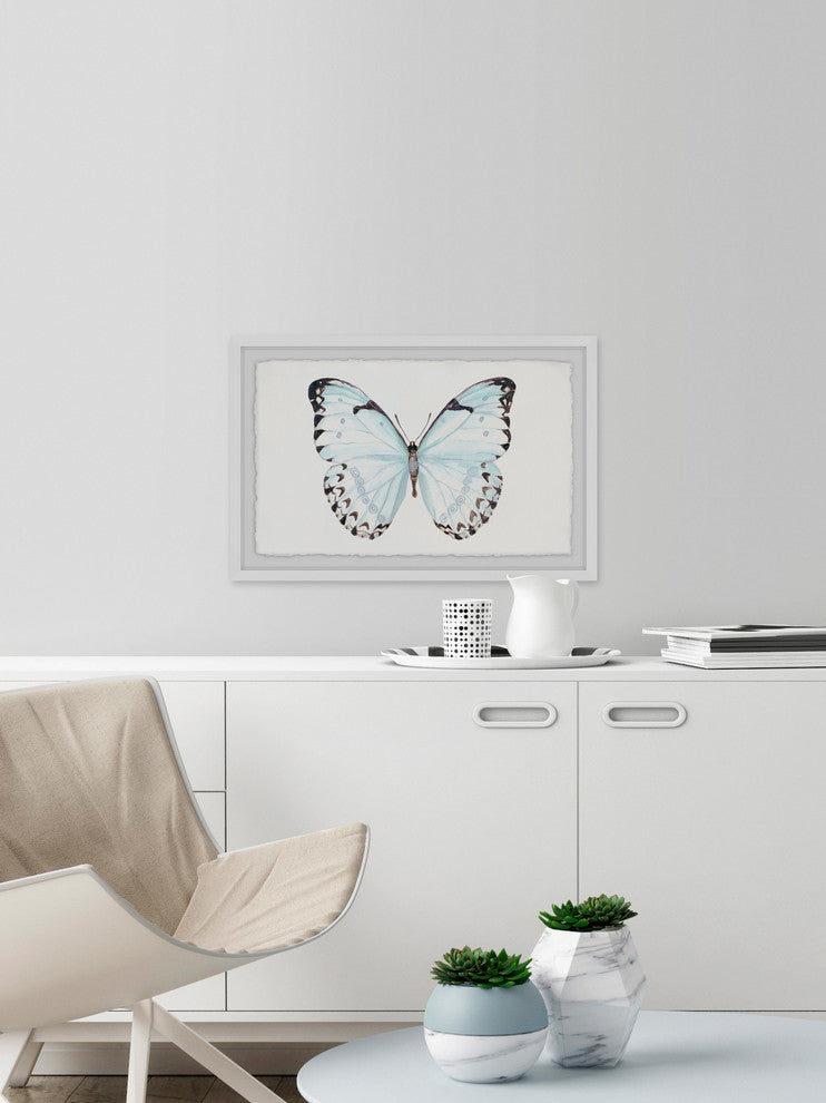 "Translucent Blue Wings" Framed Painting Print, 24"x16"
