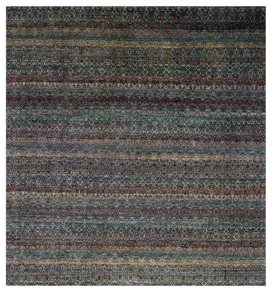Rust Brown, Hand Knotted, Kohinoor Herat Design Wool Square Rug, 10'x10'