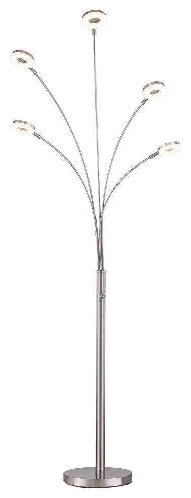 LED 5-Arched Floor Lamp With Dimmer, 73"