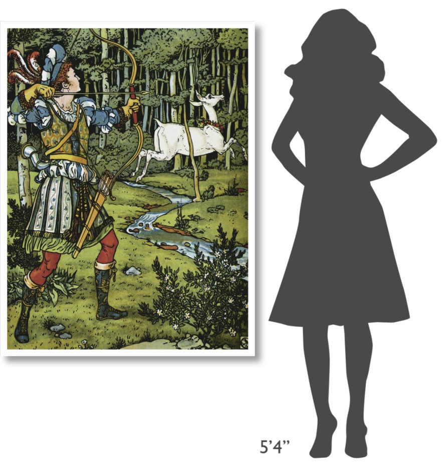 "Hind in the Wood - The Archer" Digital Paper Print by Walter Crane, 38"x50"