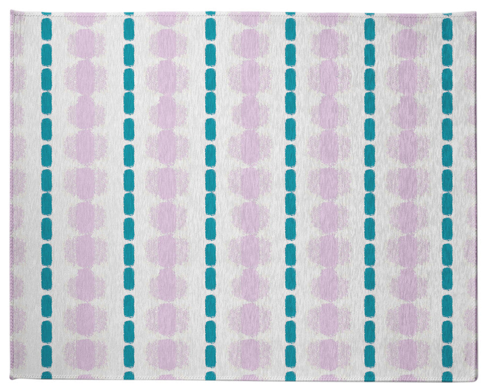 Watercolor Stripe Spring Chenille Rug, Purple-Blue, 8'x10'