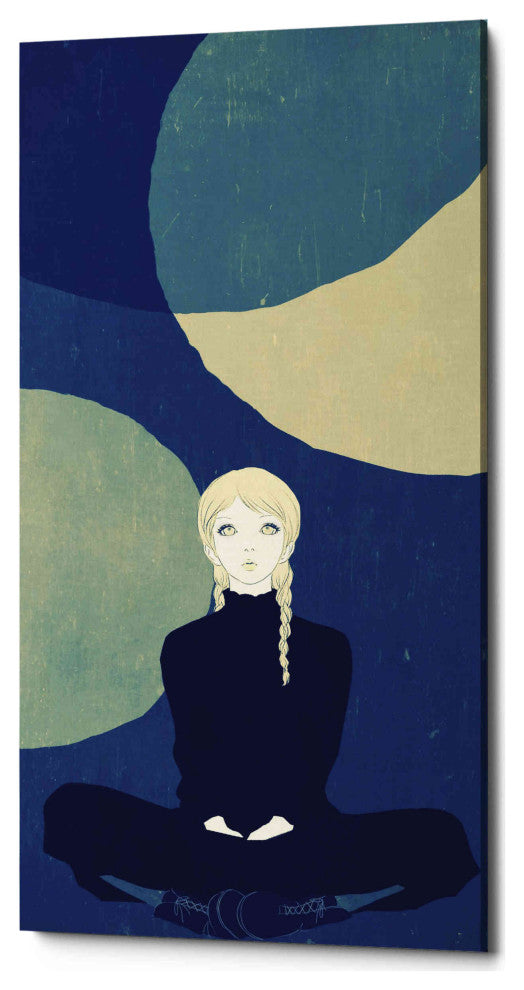 Epic Graffiti "Blue Planets" by Sai Tamiya, Giclee Canvas Wall Art, 20"x40"