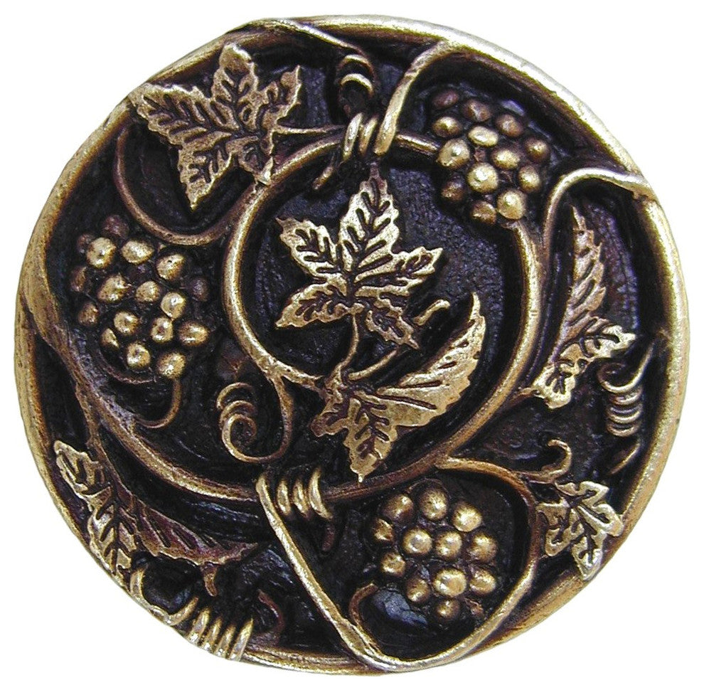 Grapevines Knob Antique Brass, Antique Brass