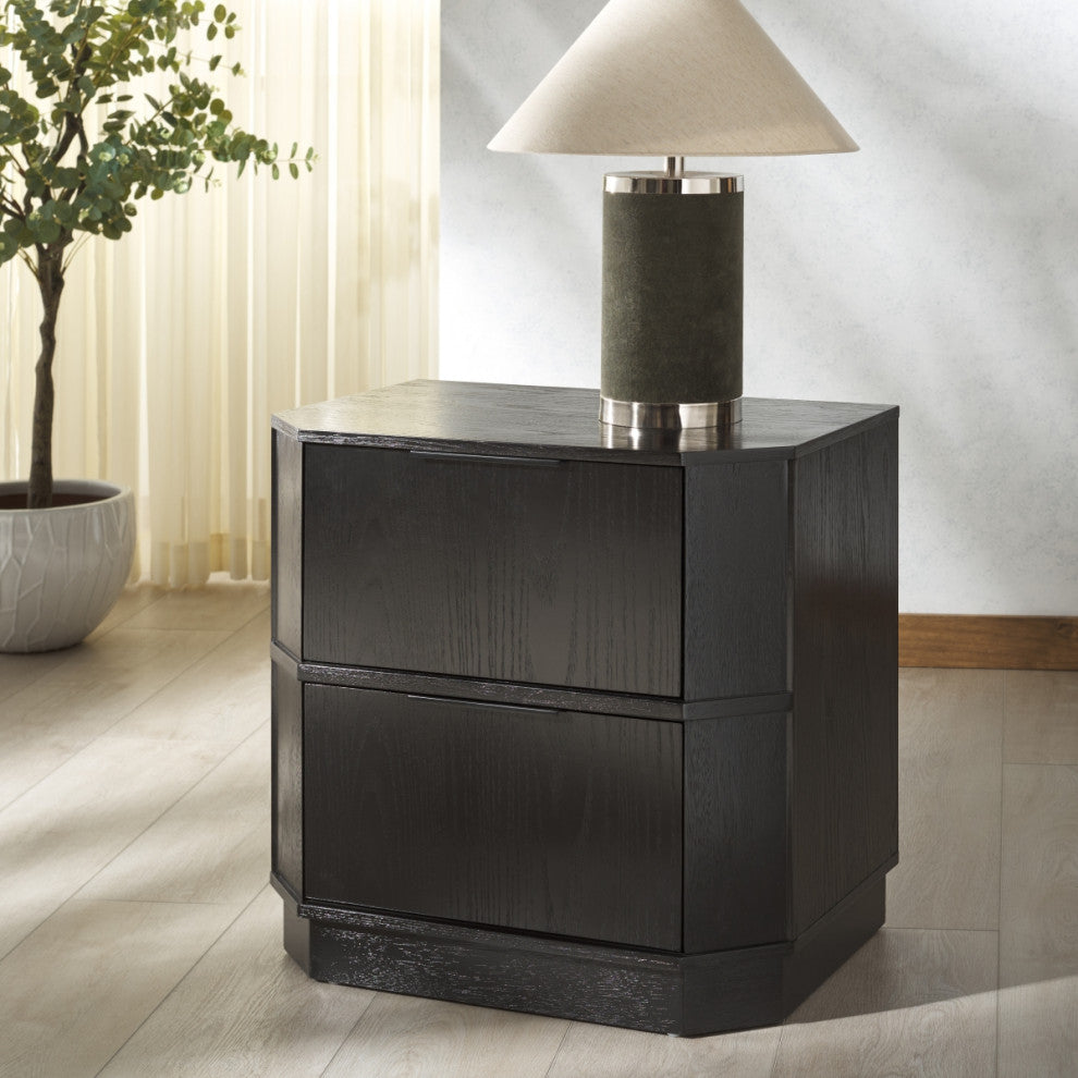 Safavieh Couture Aerilyn 2 Drawer Nightstand, Black