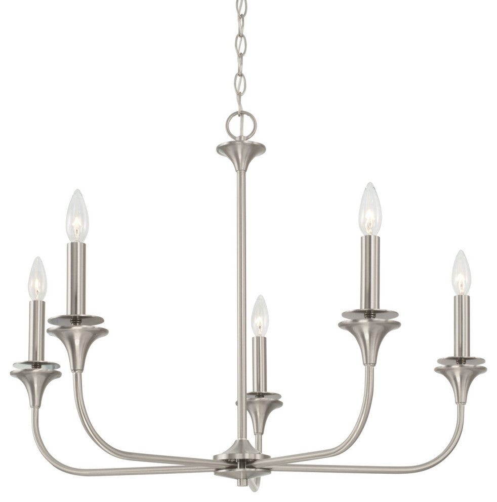 Capital Lighting 448951 Presley 5 Light 31"W Candle Style - Matte Black