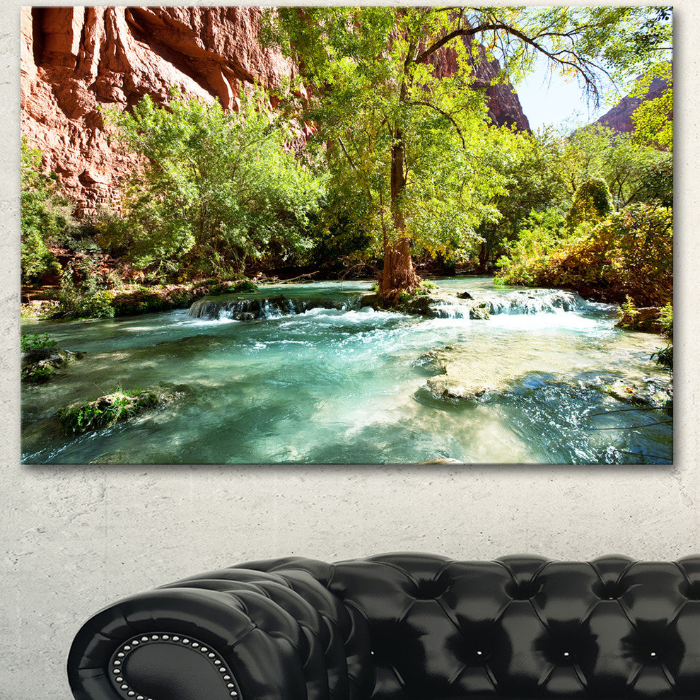 Green Spring Creek in Mountains, Landscape Wall Art on Canvas, 40"x30"