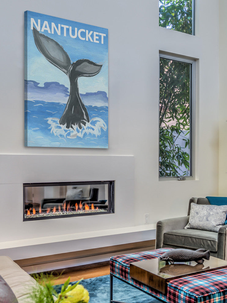 "Whale's Tale" Painting Print on Wrapped Canvas, 24x36