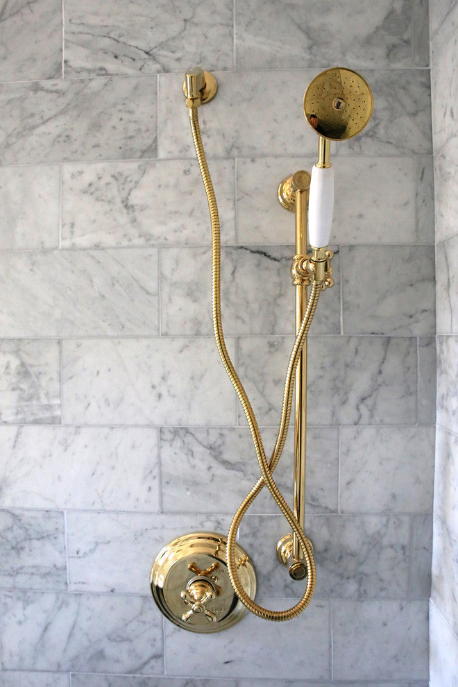 Showerscape Shower Slide Bar, Polished Brass