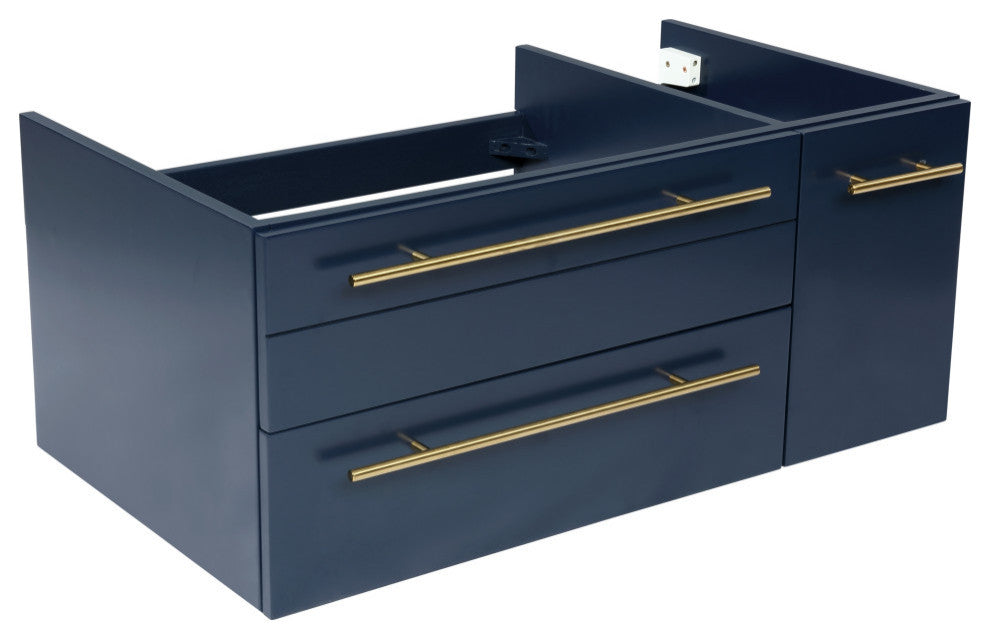 Fresca Lucera 36" Royal Blue Wall Mount Sink Bathroom Cabinet