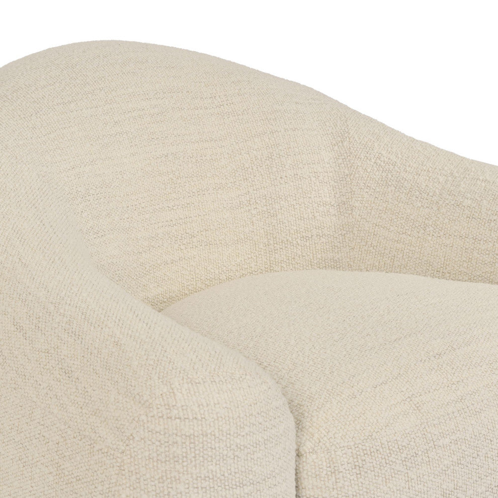 Molly Upholstered Swivel Accent Chair in Pearl