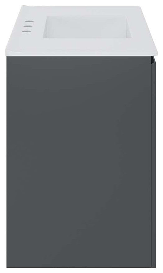 Bryn 36" Wall-Mount Bathroom Vanity, Gray White