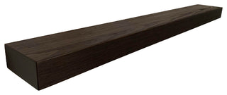 Rustic Floating Mountable Wood Shelf 3" Thick x 7" Deep, Pine, Mocha, 54"