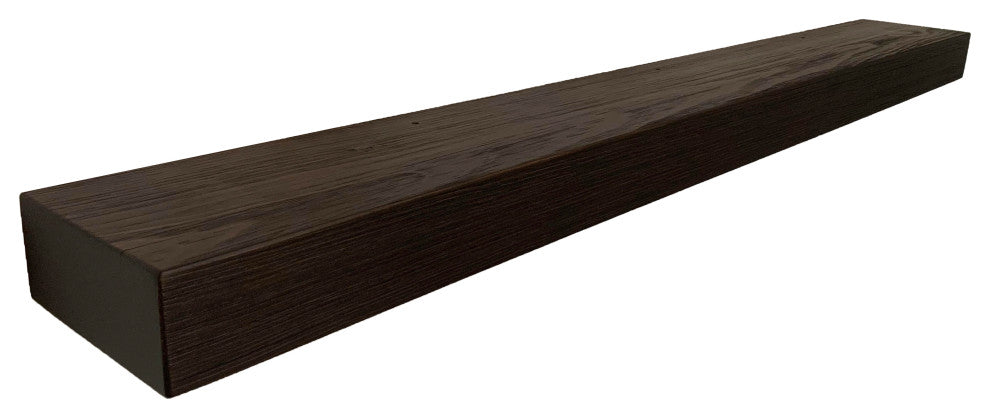 Rustic Floating Mountable Wood Shelf 3" Thick x 7" Deep, Pine, Mocha, 54"