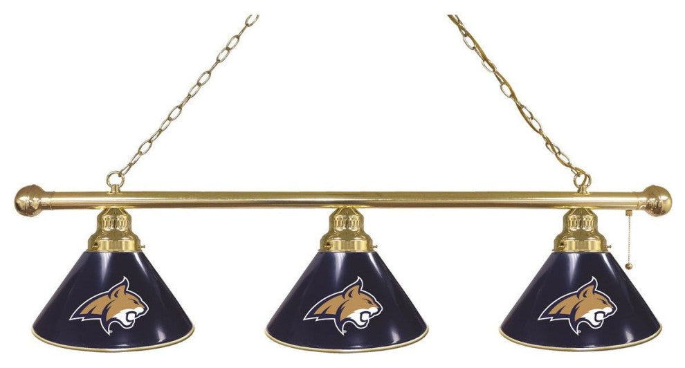 Holland Montana State University 3-Shade Billiard Light - Brass