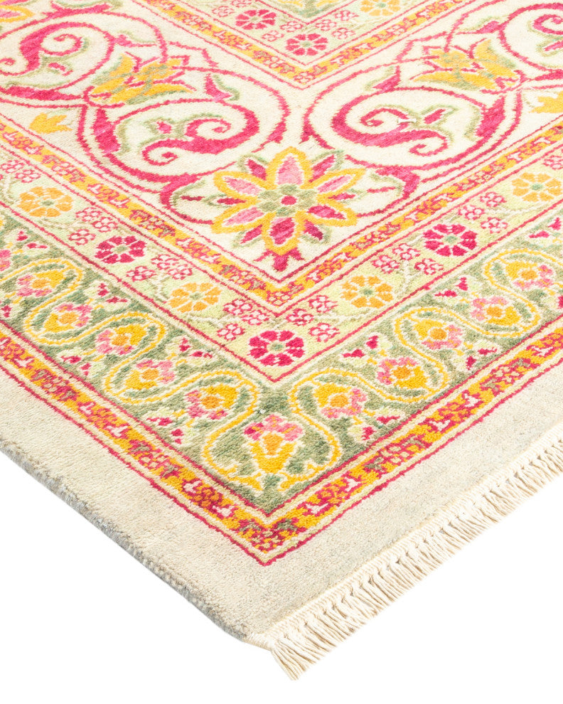 Phoenix, One-of-a-Kind Hand-Knotted Area Rug Ivory, 8'0"x10'1"