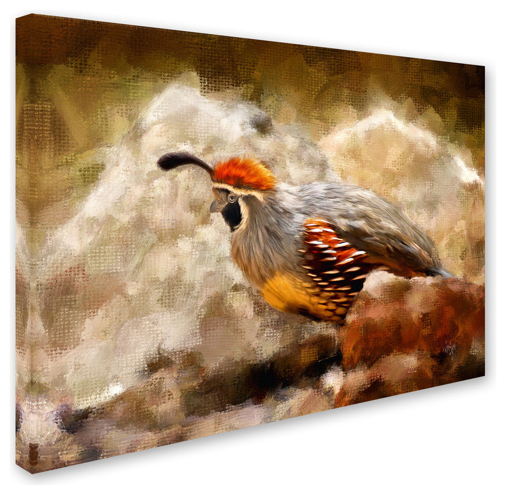 Lois Bryan 'Hurrying Quail' Canvas Art, 32"x24"