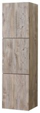 Bliss 18"W x 59"H Linen Side Cabinet, 3 Doors, Gray Oak Finish, Nature Wood