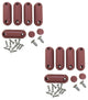 Toilet Seat Bumper Brown Silicone (5 Oblong 2 Round) Pack of 2