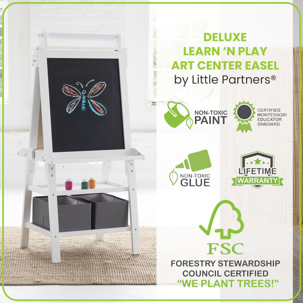Little Partners Deluxe Learn and Play Art Center, Soft White