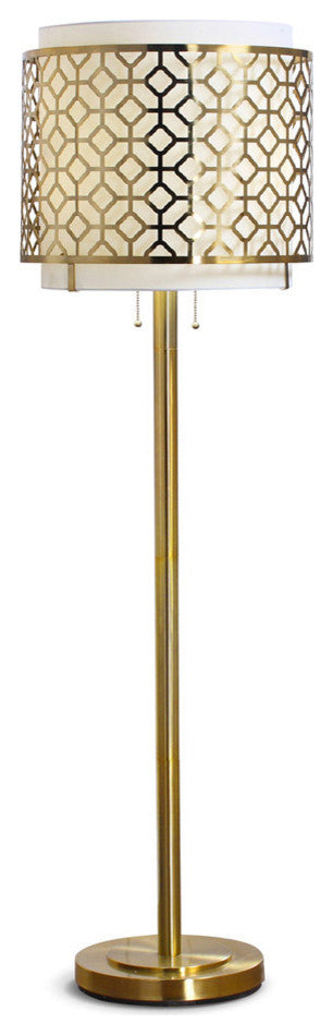 MELROSE Metal Lamp, Antique Brass, 61"