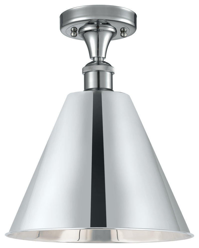 Ballston Cone Semi-Flush Mount, Polished Chrome, Polished Chrome