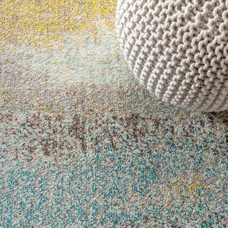 Contemporary POP Modern Abstract Vintage Area Rug, Cream/Yellow, 3 X 5
