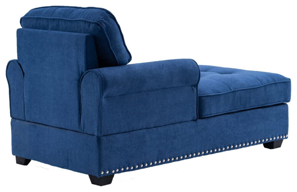 Modern Comfort Sleeper Lounge Chairs with Thick Upholstered Seat, Deep Blue
