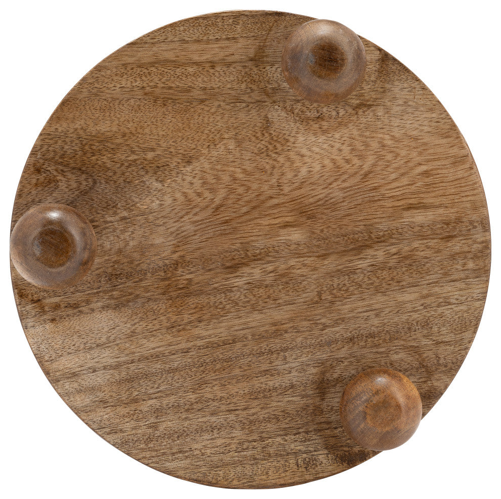 Wood, Set of 2 8/10"D Round Risers, Natural