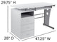 Computer Desk With 3-Drawers and Pull-Out Keyboard Tray, White