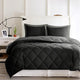 Madison Park Microfiber Solid Comforter Mini Set, Black/Gray, Full/Queen