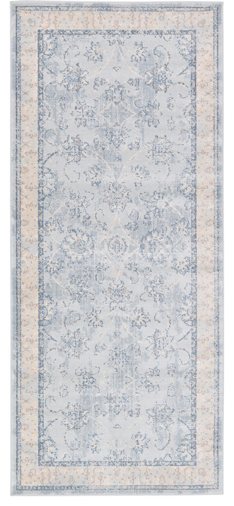 Unique Loom Light Blue Hickory Paris 2' 7 x 6' 0 Runner Rug
