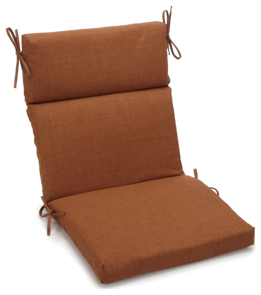 18"X38" Spun Polyester Solid Outdoor Squared Chair Cushion, Mocha