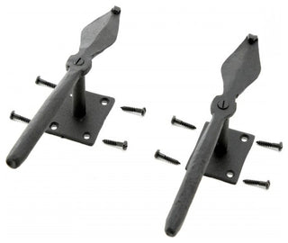 Black Shutter Dog Holders 7" L Spoon Shape Wrought Iron Renovators Supply