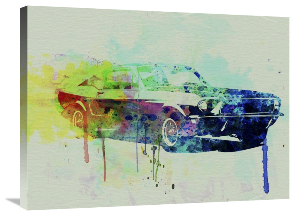 "Ford Mustang Watercolor 2" Fine Art Print
