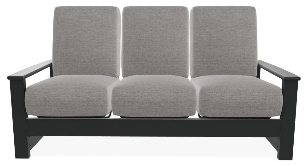 Leeward Deep Seat 3-Seat Outdoor Sofa, Graystone/Graphite