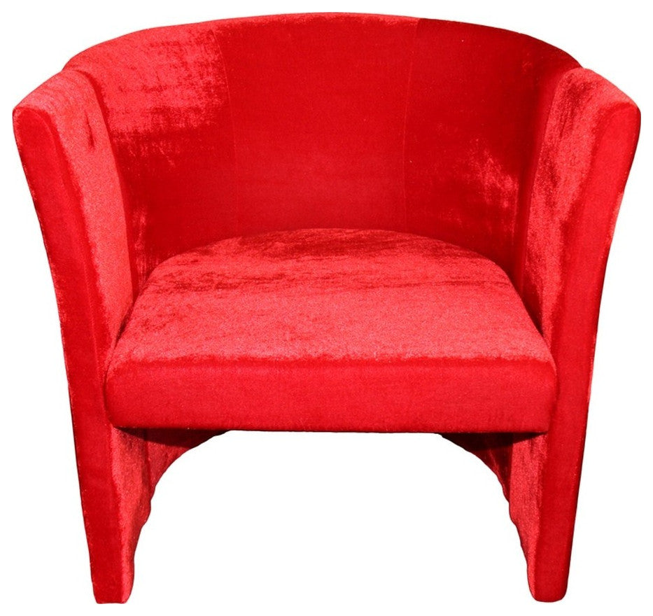 25" Luxurious Wood and Red Microfiber Folding Chair