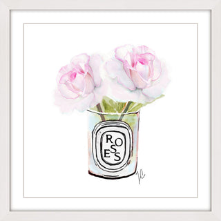 "Two Roses" Framed Painting Print, 24"x24"