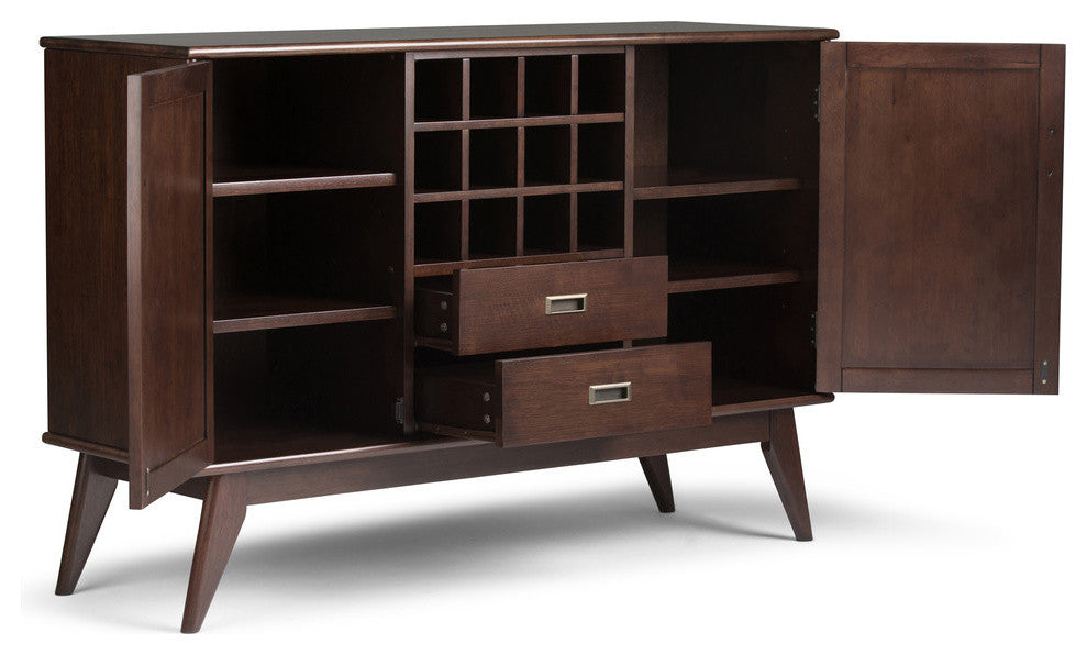 Draper Mid Century Sideboard Buffet and Wine Rack