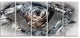 Motorcycle Engine Watercolor, Contemporary Canvas Art Print, 60"x28", 5 Panels