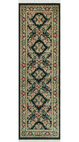 Pak-Persian Eloy Black/Ivory Runner, 2'4x7'10