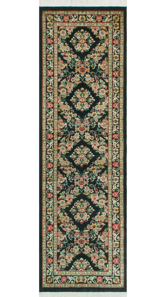 Pak-Persian Eloy Black/Ivory Runner, 2'4x7'10