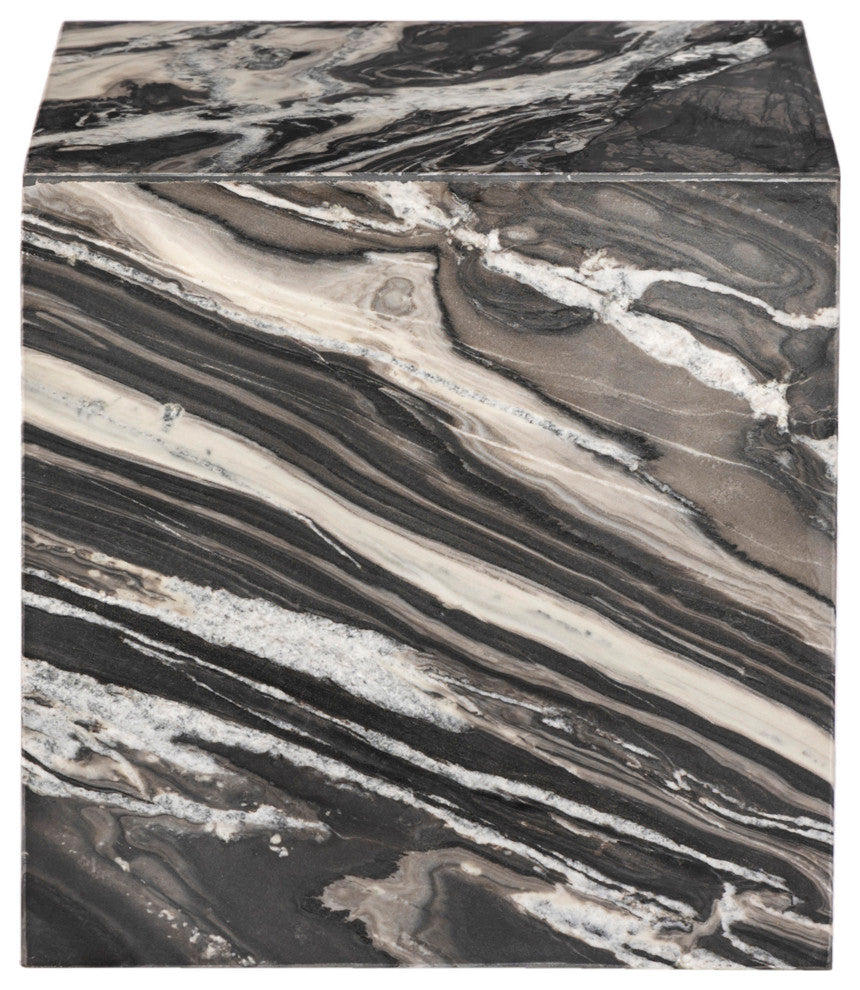 Canova Marble End Table, Black, End Table