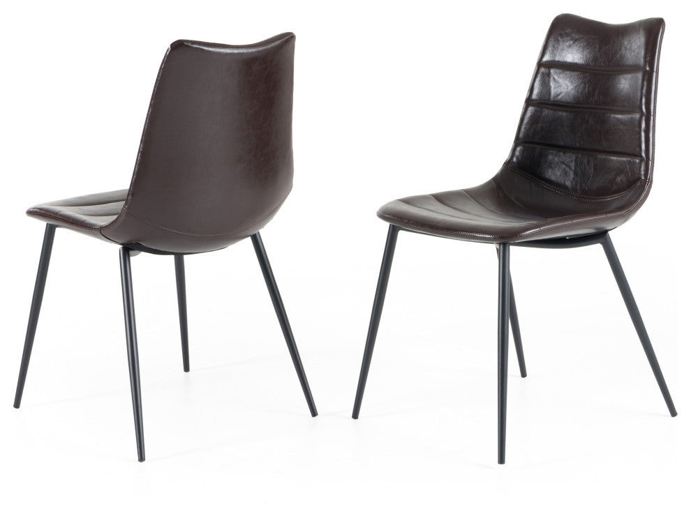 Gilliam Modern Brown Dining Chairs, Set of 2