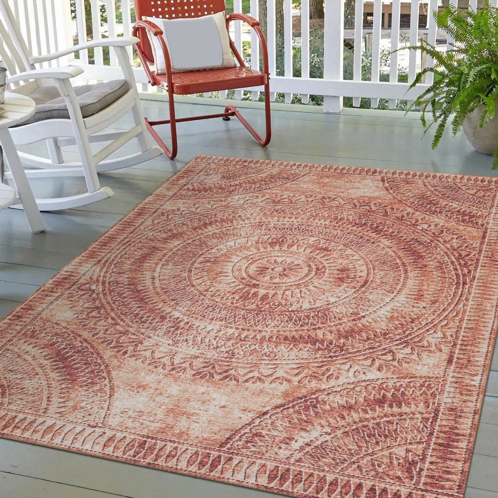 Indoor/Outdoor Sedona SN7 Spice Machine Washable 3' x 5' Rug