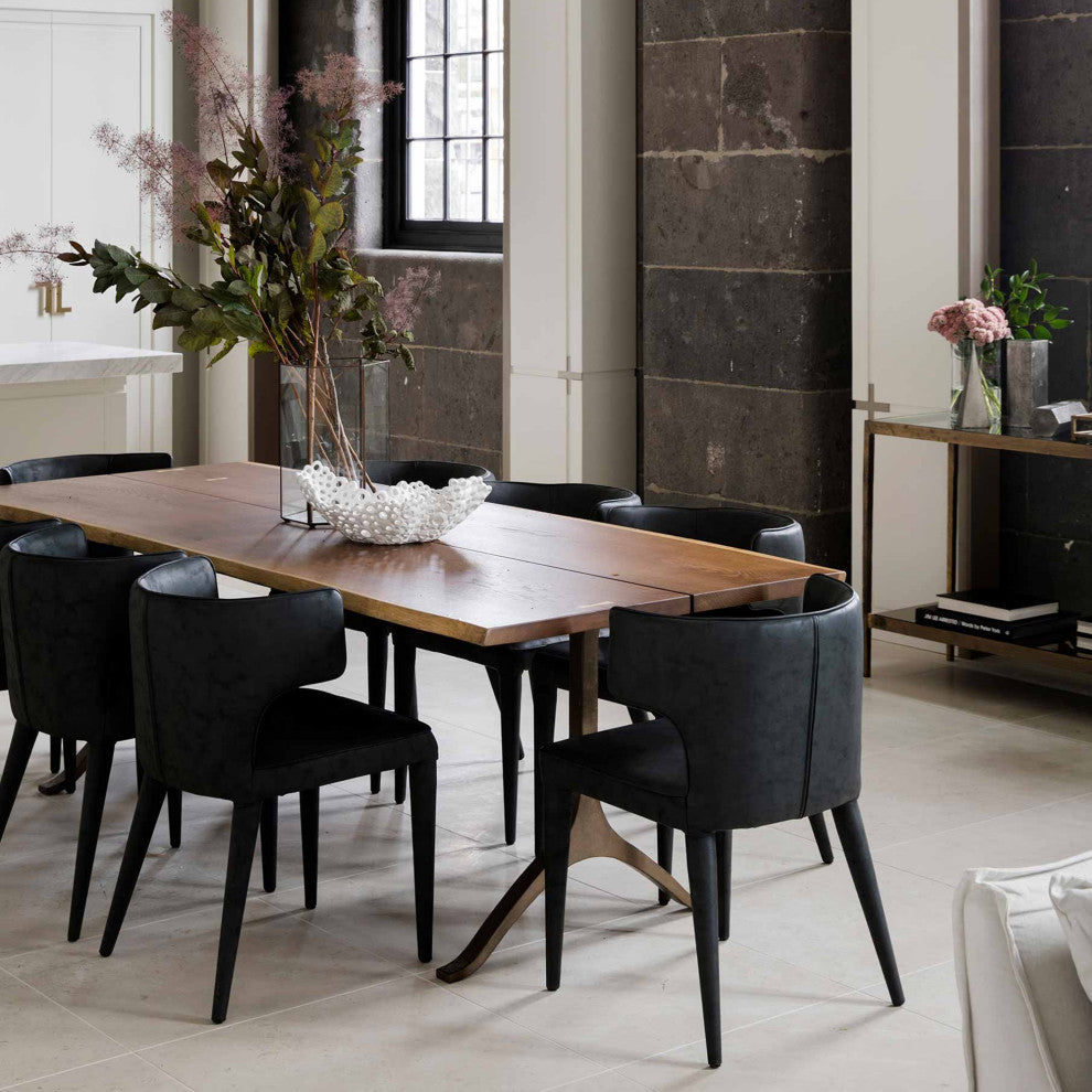 Elite Living Melore Wingback Upholstered Dining Side Chair, Dark Gray